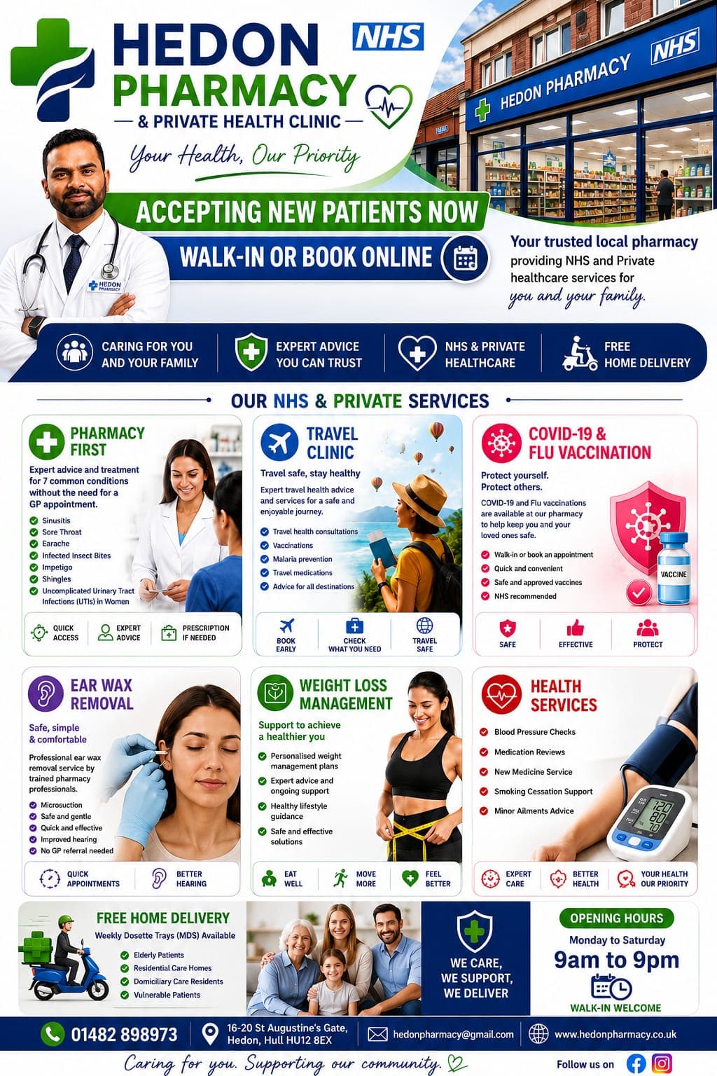 Our NHS & Private Services - Hedon Pharmacy brochure sheet